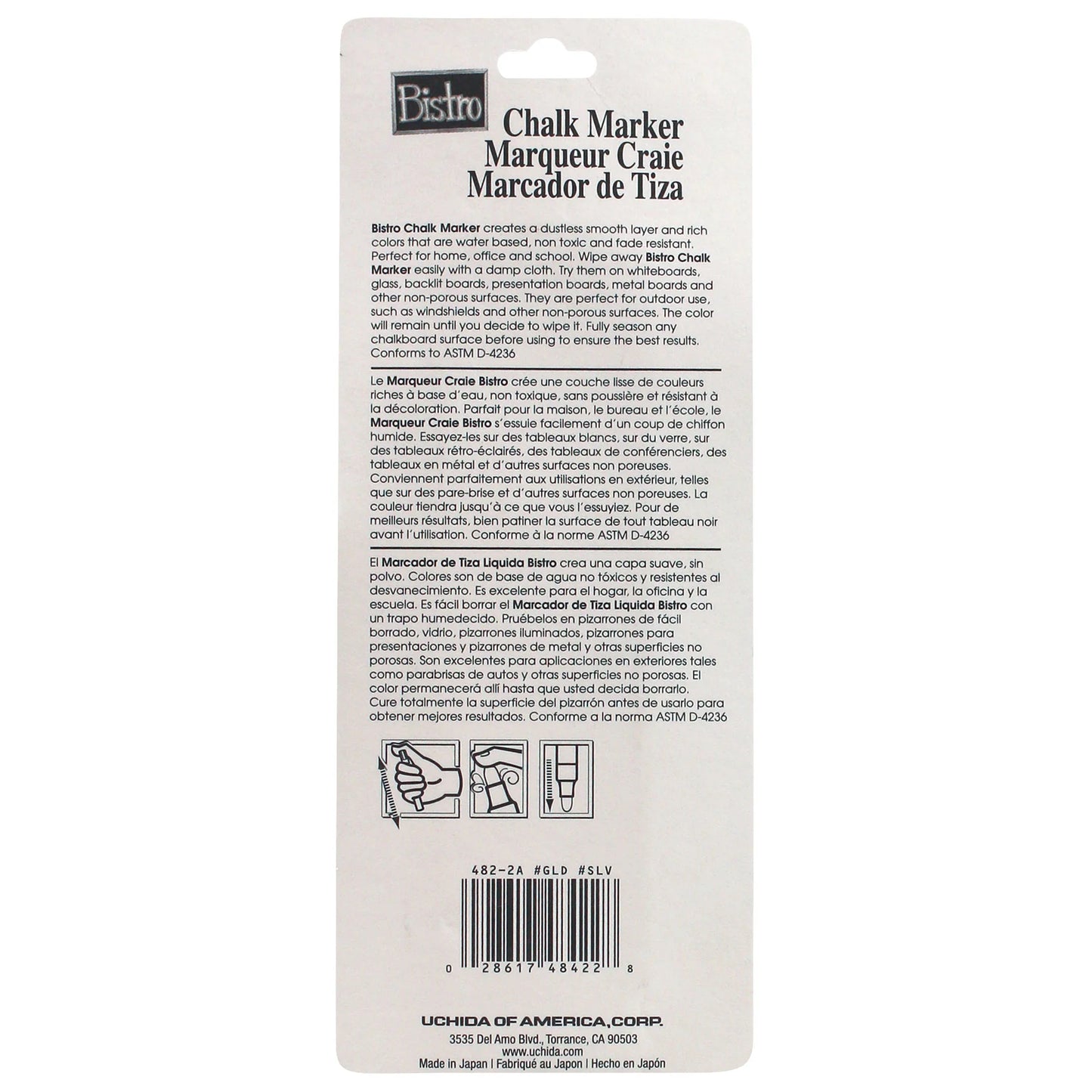 BISTRO CHALK MARKER FINE POINT METALLIC 2 PC SET