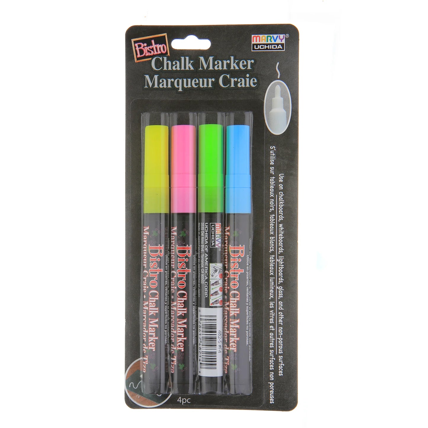 BISTRO CHALK MARKER FINE POINT SET 4A