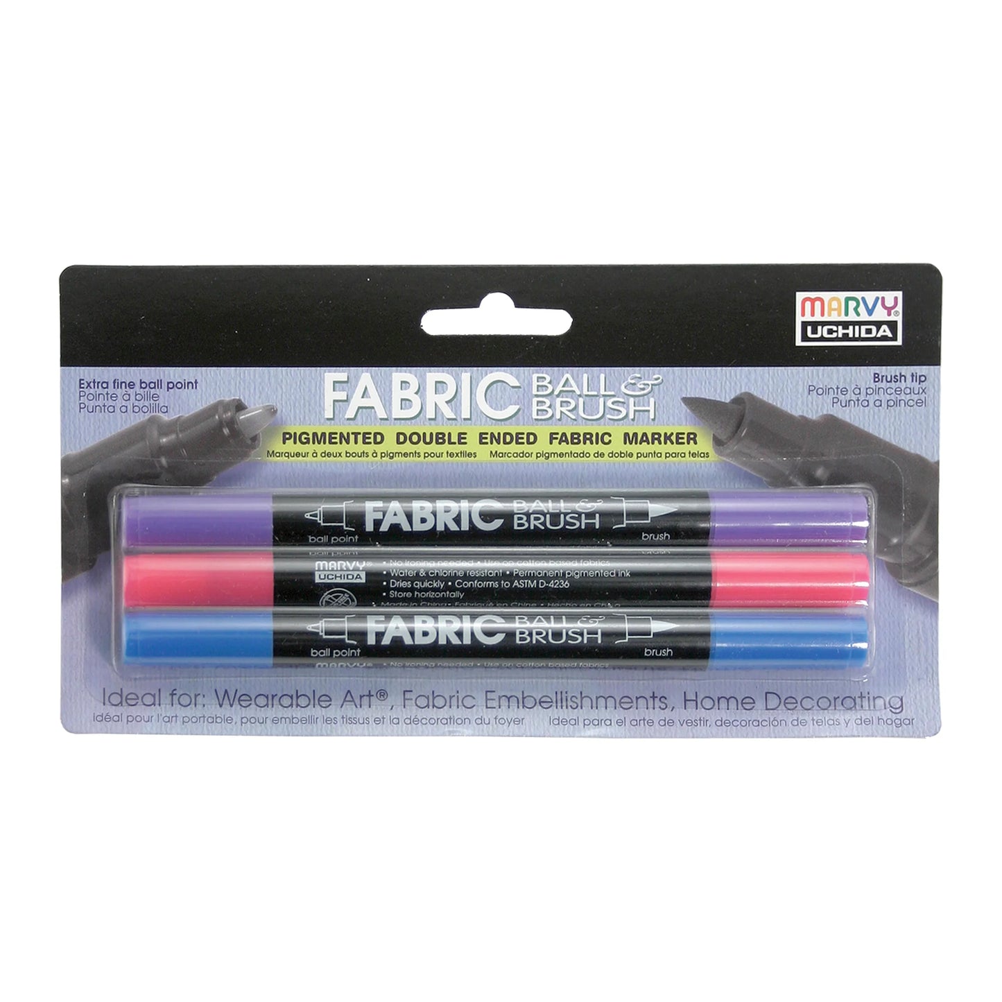 FABRIC BALL AND BRUSH 3 PIECE SET B