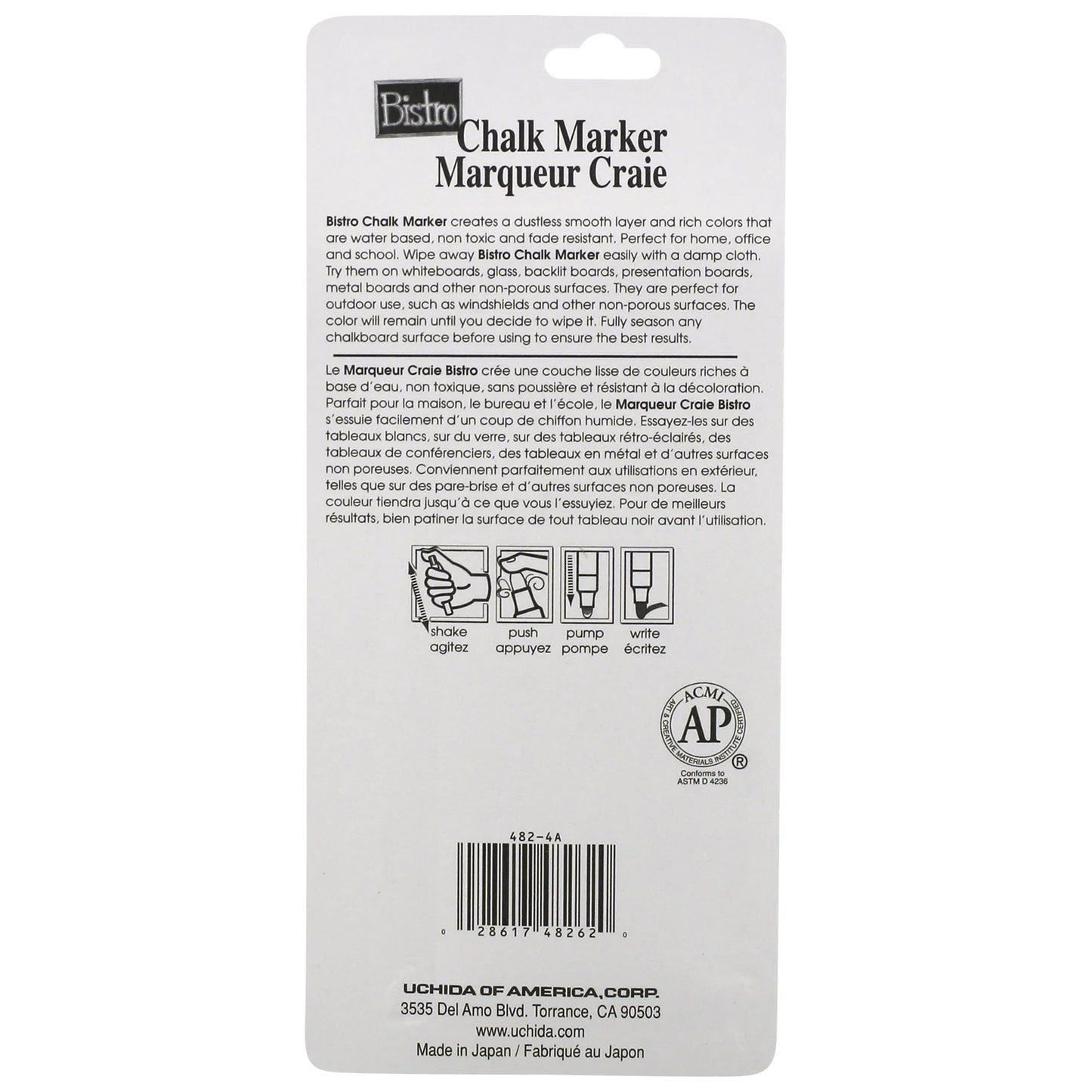 BISTRO CHALK MARKER FINE POINT SET 4A