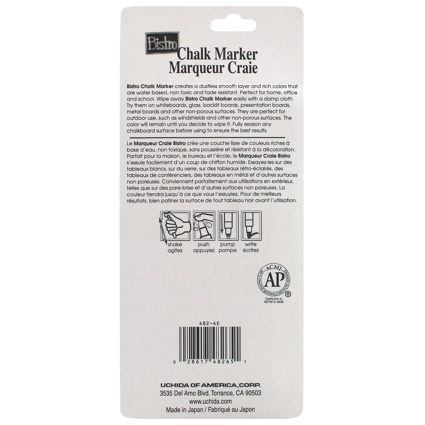 BISTRO CHALK MARKER FINE POINT SET 4E