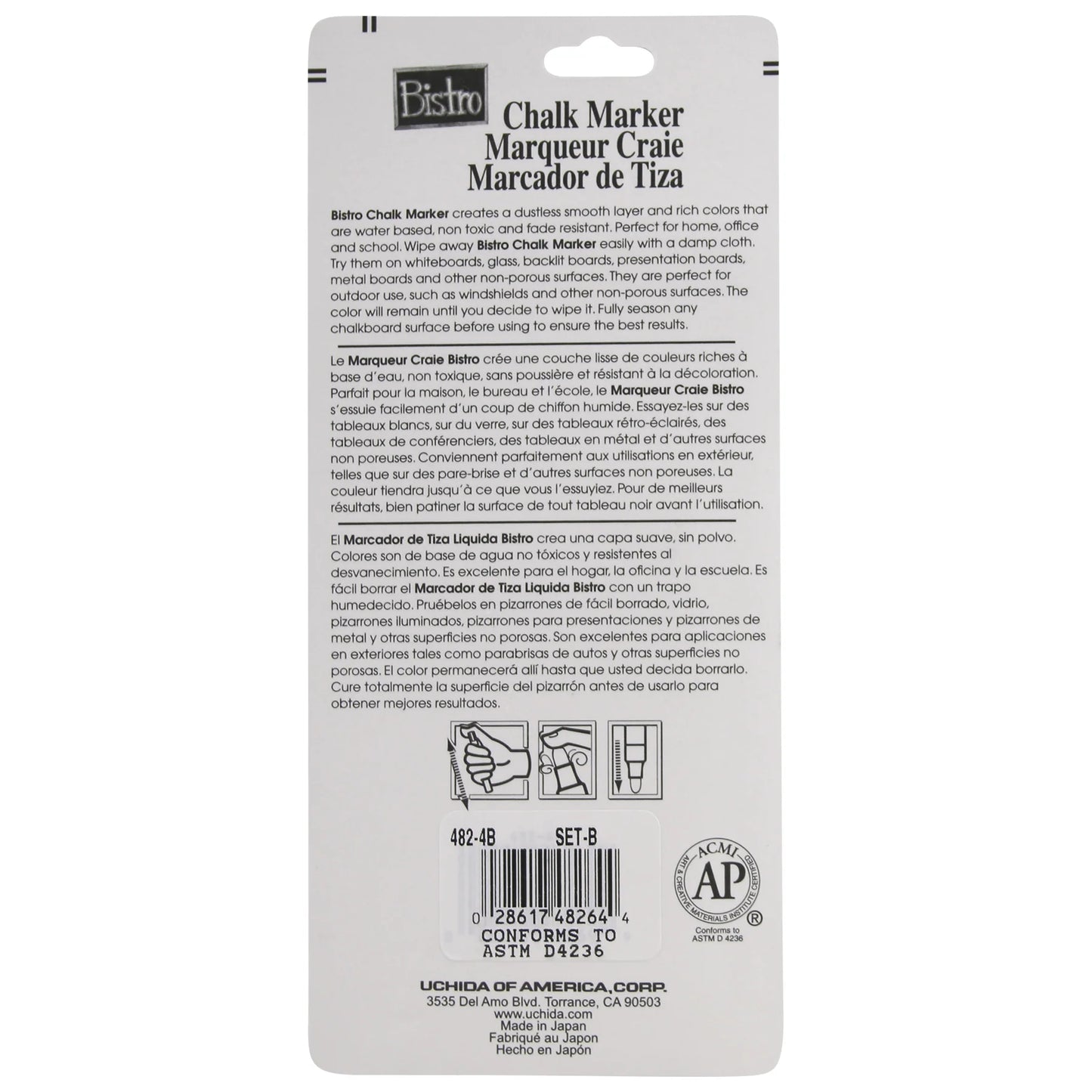 BISTRO CHALK MARKER FINE POINT SET 4B