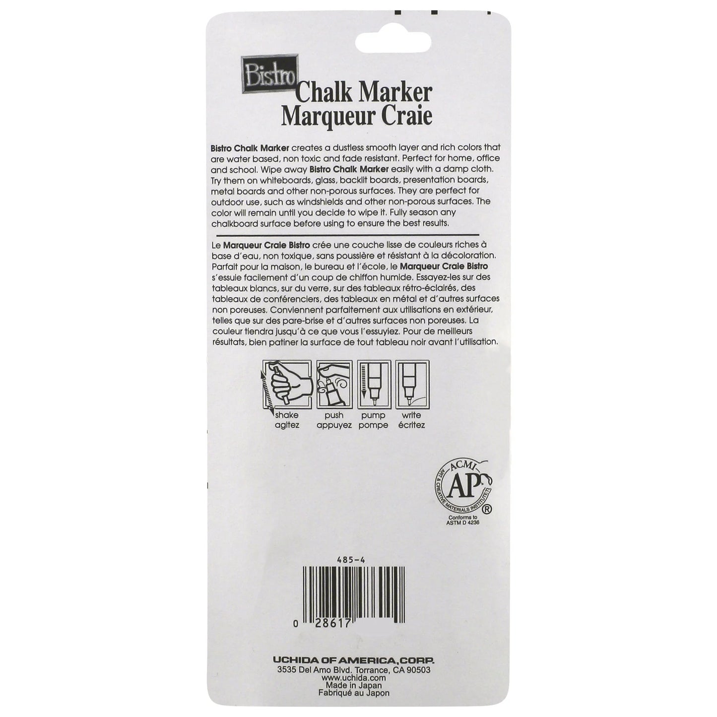 BISTRO CHALK MARKER EXTRA FINE POINT SET 4A