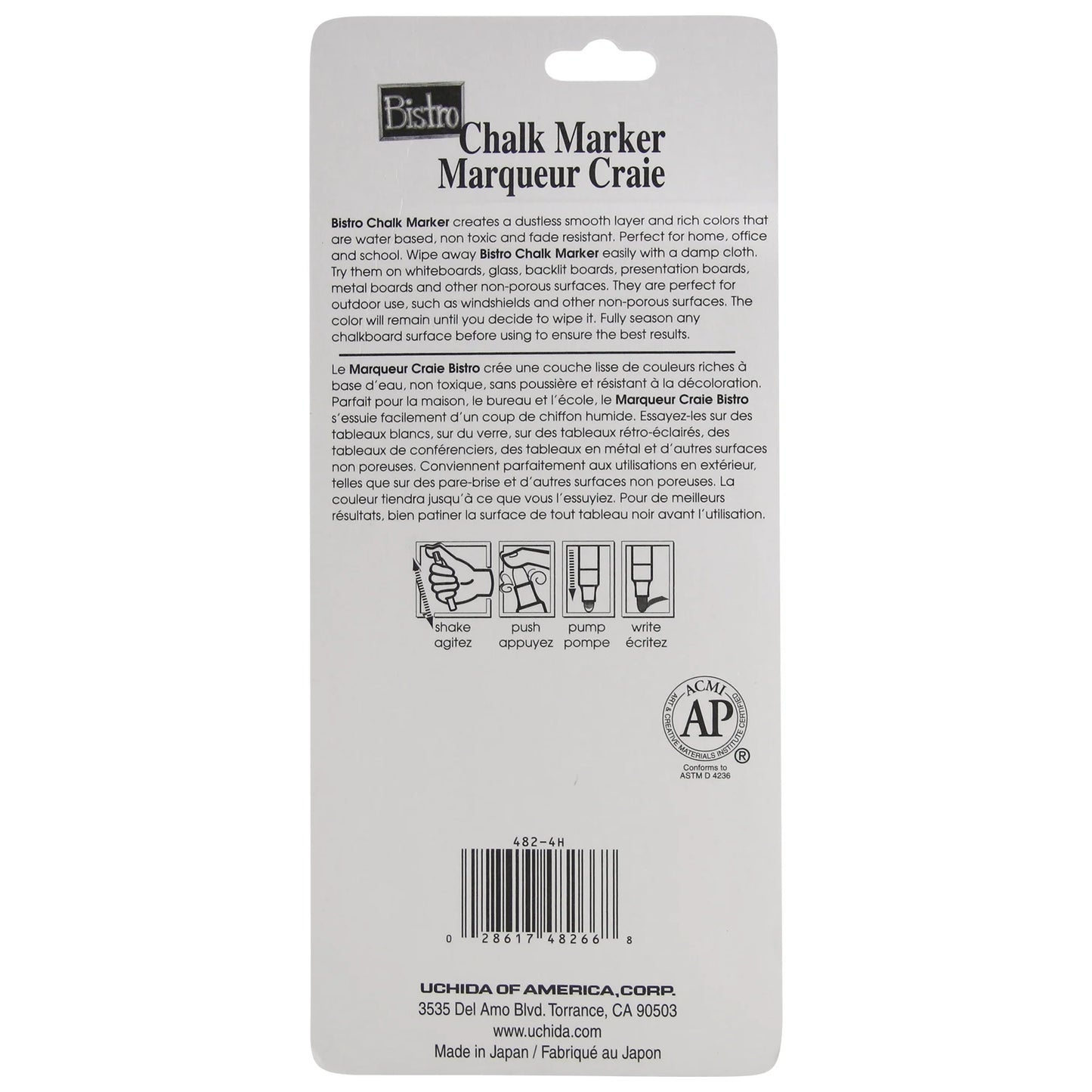 BISTRO CHALK MARKER FINE POINT SET 4H