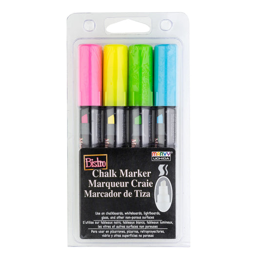 BISTRO CHALK MARKER CHISEL TIP SET 4H