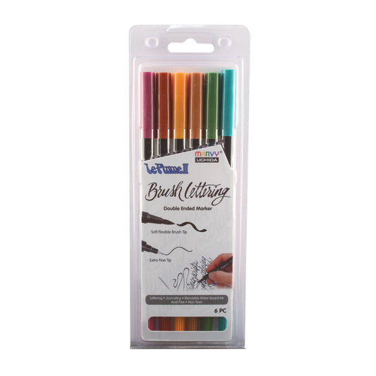 BRUSH LETTERING LE PLUME II 6 PIECE NATURAL SET
